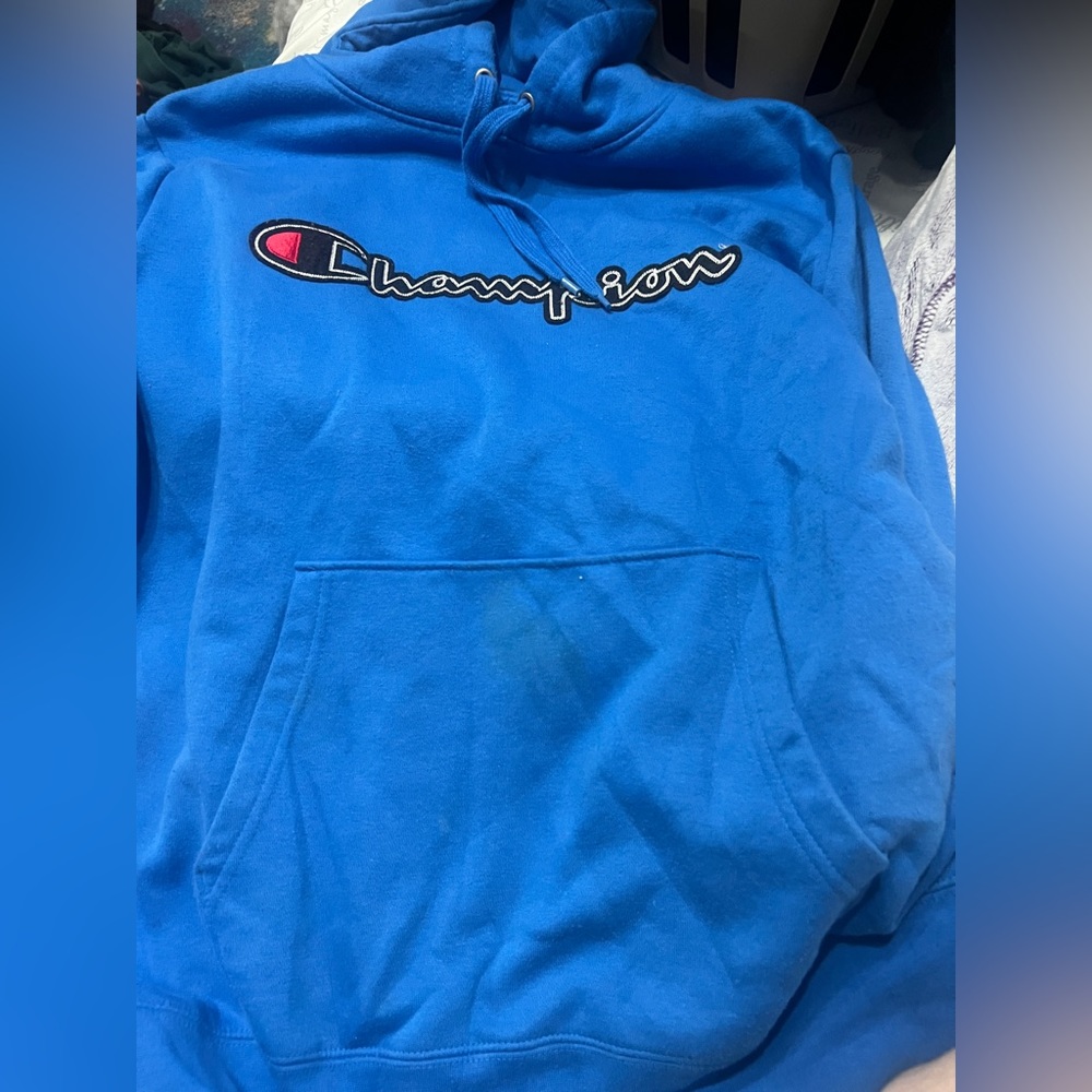 Blue Champion Hoodie Size Medium